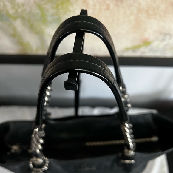 Coach Tribeca Black Leather Chain-Handle Tote - Picture 5 of 15